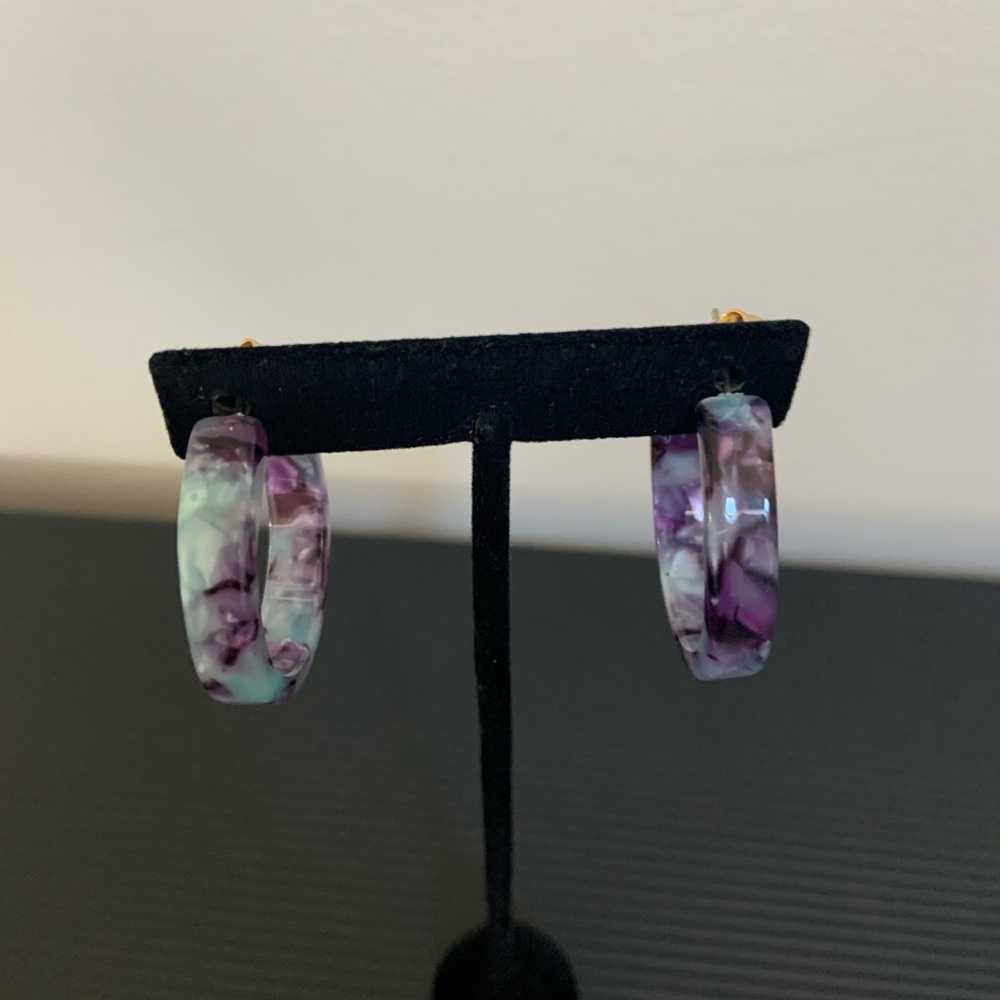 Never worn Sterling Forever hoop earrings